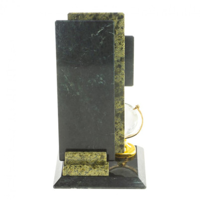 Настольные часы из камня змеевик &quot;Глобус&quot;