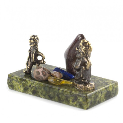 Статуэтка сувенир &quot;Гномы рудокопы&quot; бронза камень