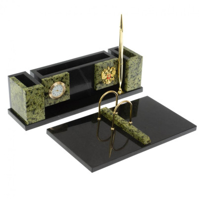 Настольный набор &quot;Люкс&quot; змеевик