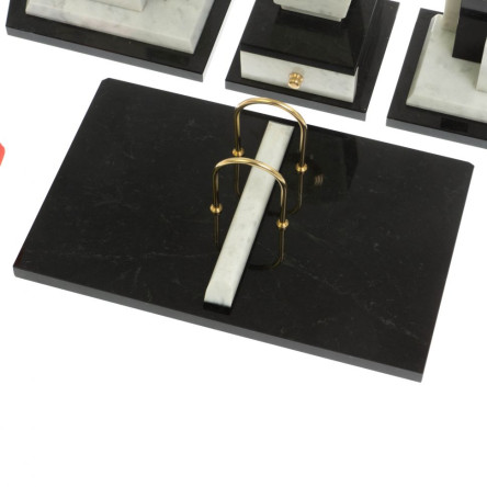 Письменный набор "Бюрократ" из мрамора с часами