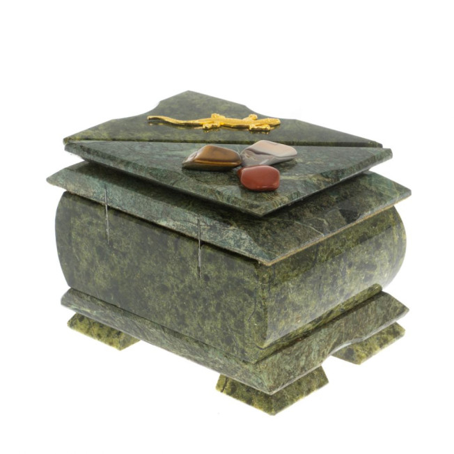 Шкатулка &quot;Оригинал&quot; из змеевика 11,5х8,5х8,5 см