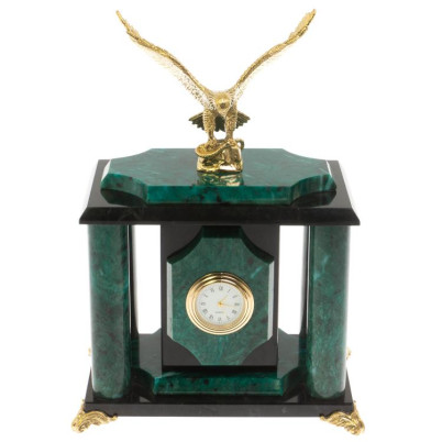 Настольные часы &quot;Орел&quot; бронза змеевик