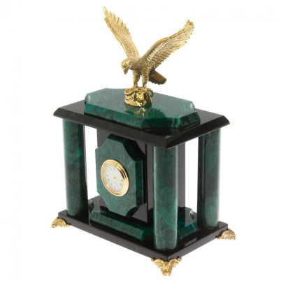 Настольные часы &quot;Орел&quot; бронза змеевик