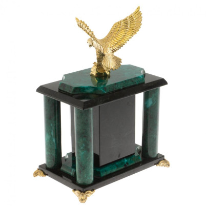 Настольные часы &quot;Орел&quot; бронза змеевик