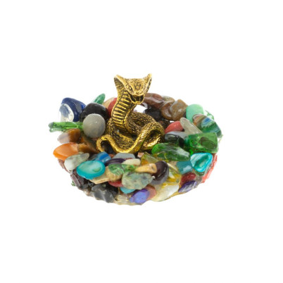 Статуэтка &quot;Кобра&quot; на самоцветах бронзовая 5х5х3 см