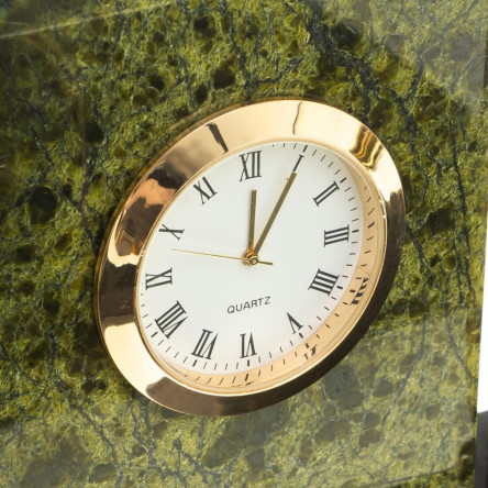 Письменный набор "Канцелярский" с часами камень змеевик