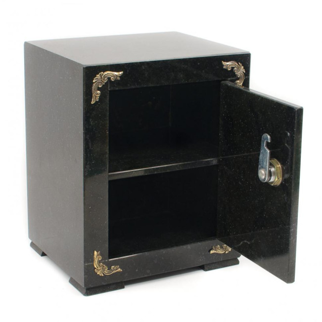 Сейф средний камень змеевик черный 19х16х24 см