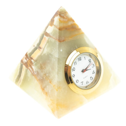 Декоративные часы «Пирамида» камень оникс 5×5х5,4 см (2)