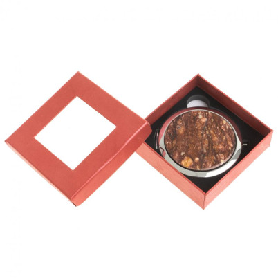 Зеркало круглое из камня авантюрин цвет серебро