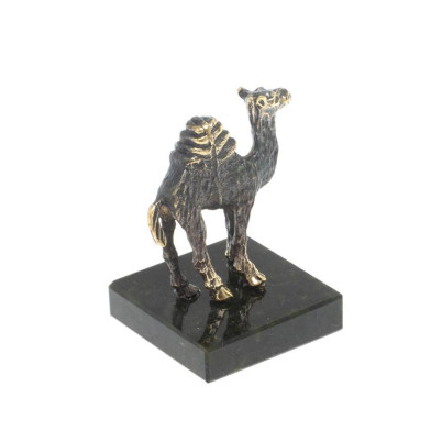 Статуэтка из бронзы на подставке из змеевика &quot;Верблюд&quot;