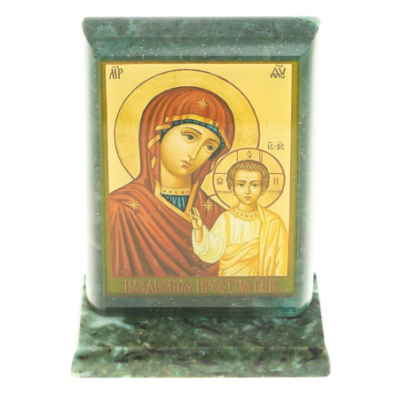 Икона "Казанская БМ" змеевик 8х4х9,5 см