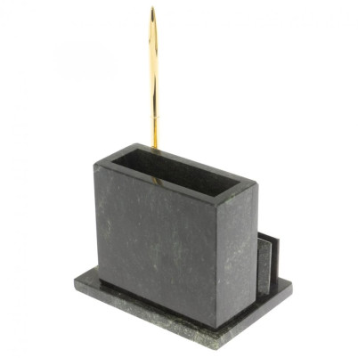 Карандашница с визитницей из змеевка