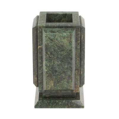 Карандашница с накладками из шабровского змеевика 7х7х10,5 см