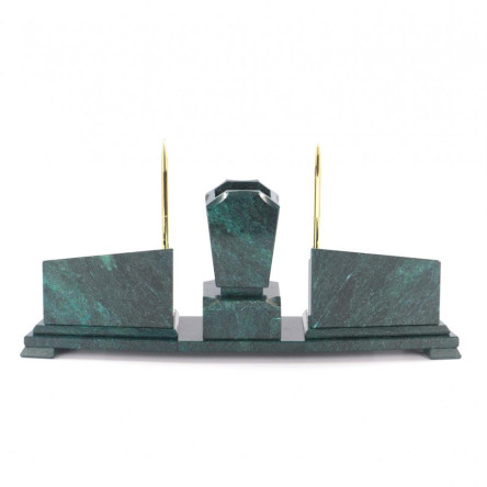 Настольный набор "Бюрократ" с гербом РФ змеевик