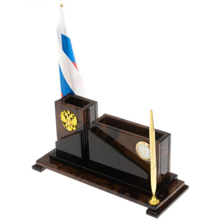 Письменный набор "Кремлевский" камень обсидиан