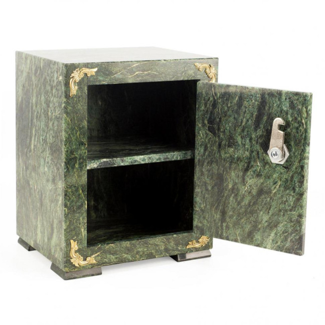 Сейф средний с гербом РФ змеевик 19х15,5х23,5 см