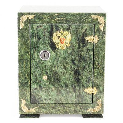 Сейф средний с гербом РФ змеевик 19х15,5х23,5 см