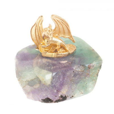 Сувенир из флюорита &quot;Дракончик на монетах&quot;