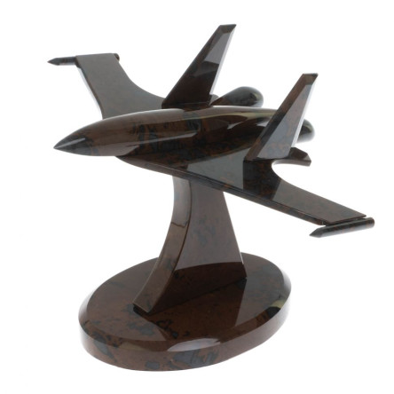 Сувенир "Самолет СУ - 30 у" из коричнево-серого обсидиана