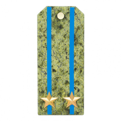 Сувенирный магнит "Погон Подполковник ВВС, ВКС, ВДВ" камень змеевик