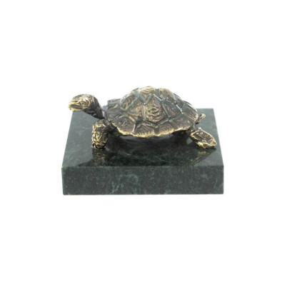 Статуэтка &quot;Черепаха&quot; малая бронза змеевик