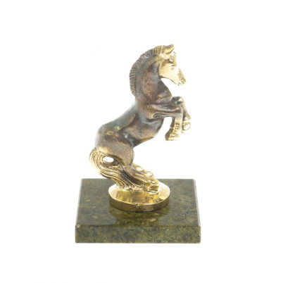 Статуэтка из бронзы &quot;Лошадка&quot; на подставке из змеевика