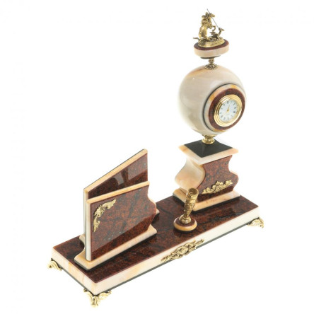 Письменный мини-набор "Святой Георгий" камень мрамор