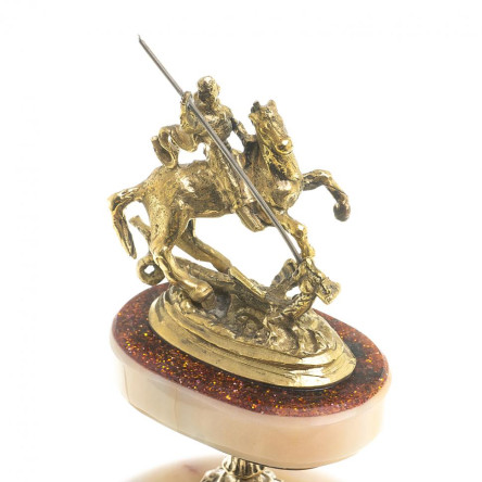 Письменный мини-набор "Святой Георгий" камень мрамор