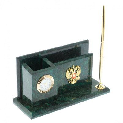 Настольный мини-набор &quot;Гербовый&quot; камень змеевик