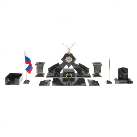 Письменный набор "Орел" камень змеевик