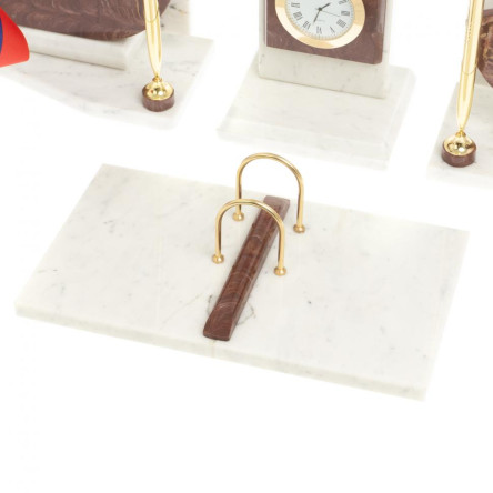 Письменный прибор мрамор лемезит с гербом и флагом России