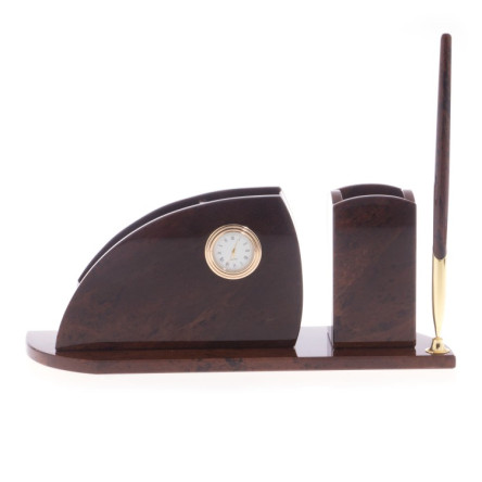 Письменный набор "Универсал" камень обсидиан