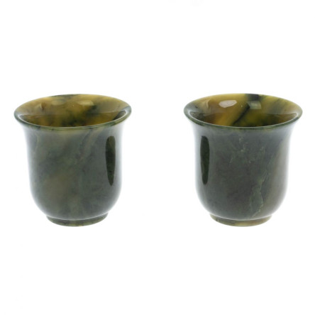 Кофейные чашки из нефрита 2 шт 7х7х7 см