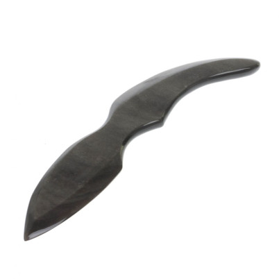 Нож каменный из серого обсидиана