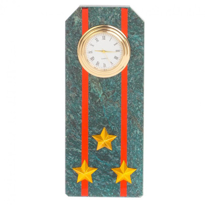 Подарочные часы "Погон Полковник ВС" камень змеевик
