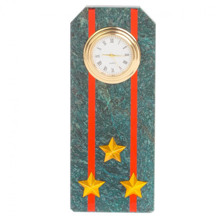 Подарочные часы "Погон Полковник ВС" камень змеевик