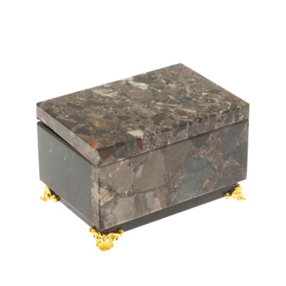 Шкатулка из камня конгломерат 10х6,5х6,5 см