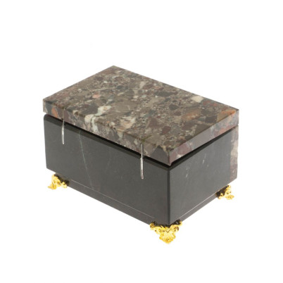 Шкатулка из камня конгломерат 10х6,5х6,5 см