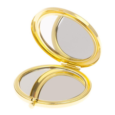 Карманное зеркальце из камня офит цвет золото