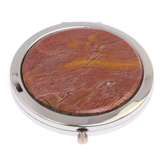 Зеркало круглое из яшмы цвет серебро