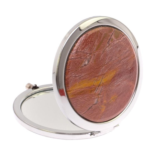 Зеркало круглое из яшмы цвет серебро