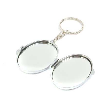 Складное зеркало брелок тигровый глаз овальное