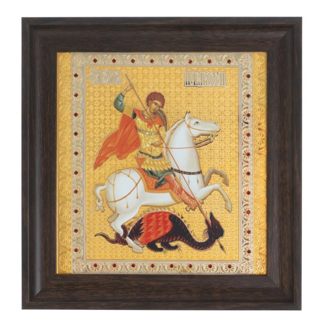 Икона &quot;Св. Георгий Победоносец&quot; багет 22,5х23,5х2 см Златоуст