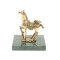 Статуэтка "Лошадь с мухой " из змеевика и бронзы 5,5х5,5х5,5 см