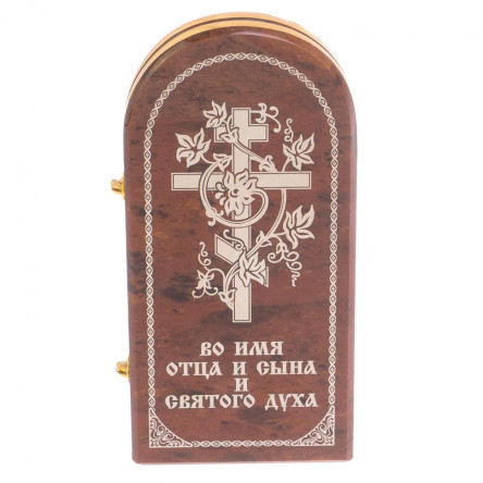 Икона складная "Св. Матрона Московская" арка средняя камень обсидиан