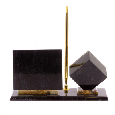 Письменный набор &quot;Герб РФ&quot; камень офиокальцит