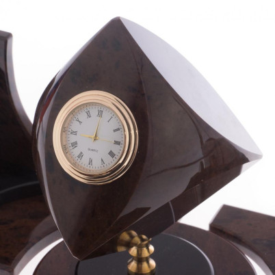 Письменный прибор &quot;Лидер&quot; камень обсидиан коричневый