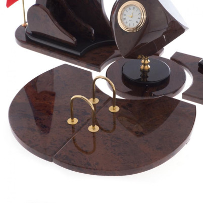 Письменный прибор &quot;Лидер&quot; камень обсидиан коричневый