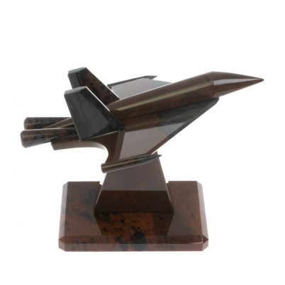 Сувенир &quot;Самолет СУ - 30&quot; из коричневого обсидиана