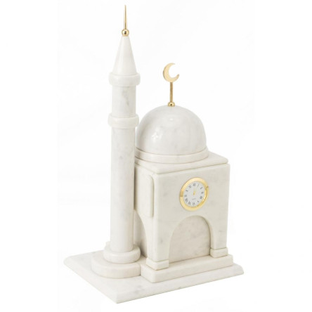Часы "Мечеть" из белого мрамора